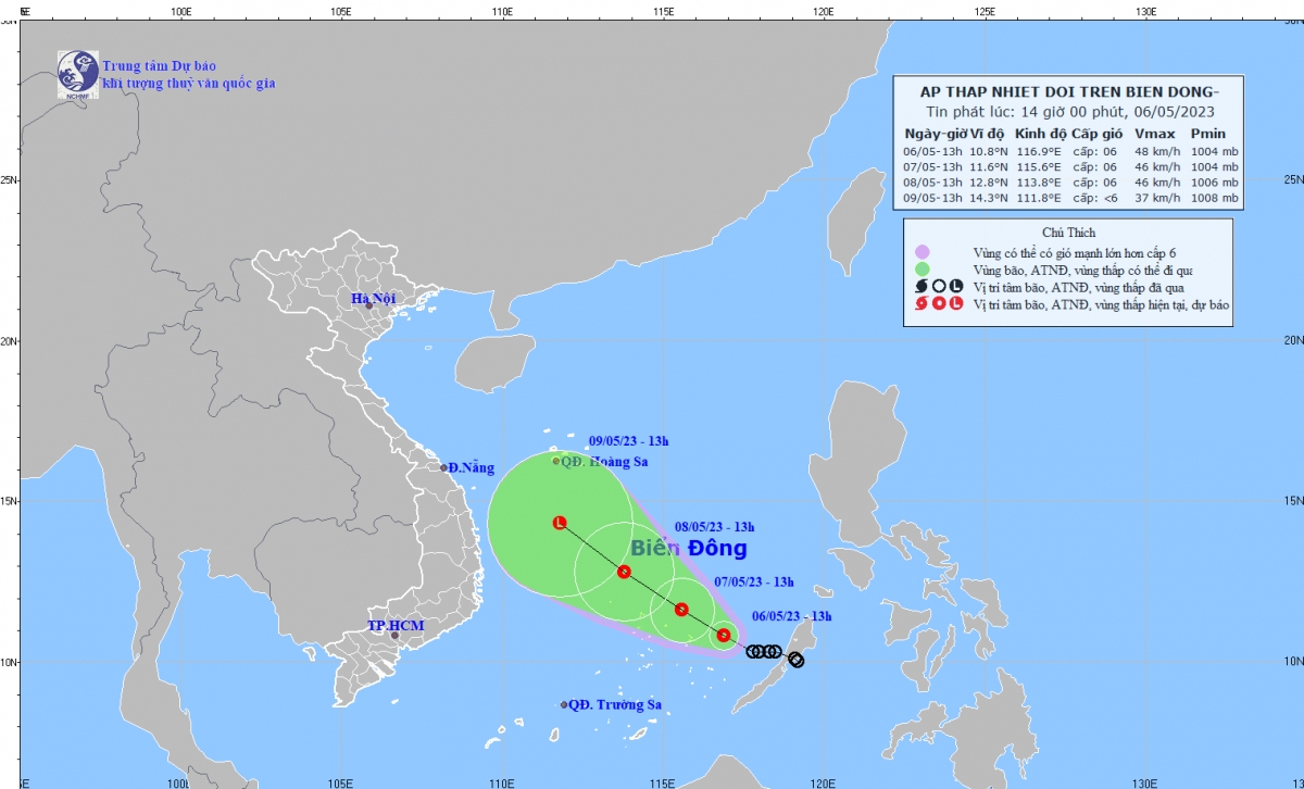 Tropical depression enters East Sea